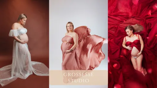 Photographe à Besançon shooting grossesse en studio