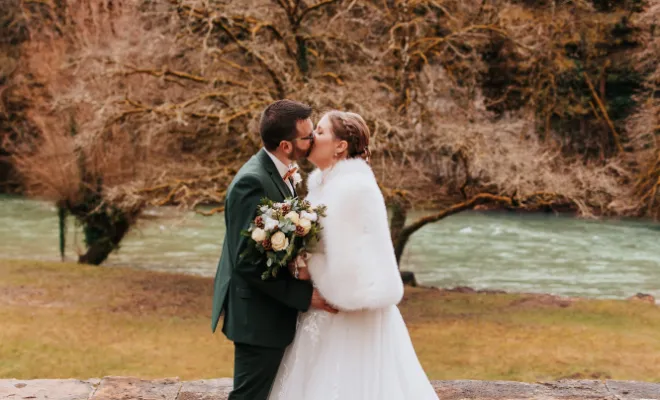 Photographe mariage hivernal en Franche-Comté