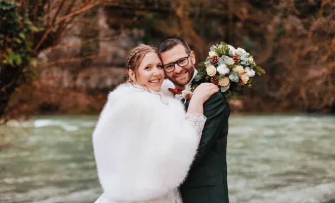 Photographe mariage hivernal en Franche-Comté 
