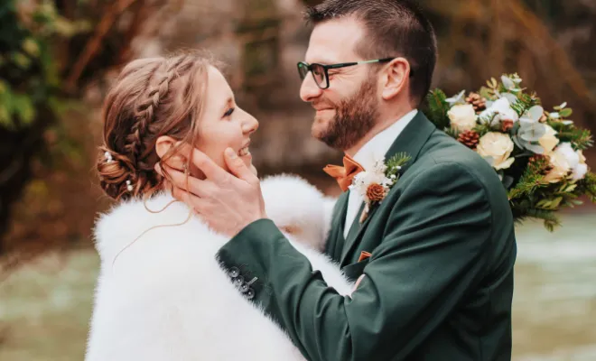 Photographe mariage hivernal en Franche-Comté