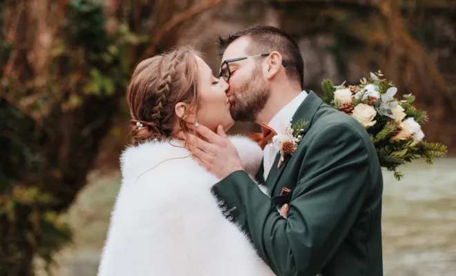 Photographe mariage hivernal en Franche-Comté