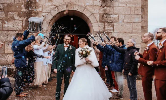 Photographe mariage hivernal en Franche-Comté