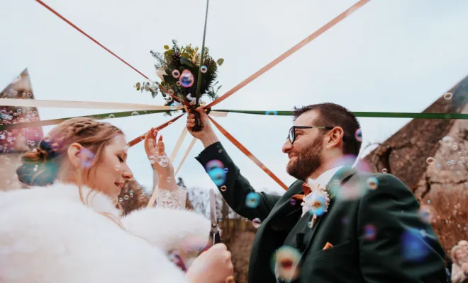 Photographe mariage hivernal en Franche-Comté
