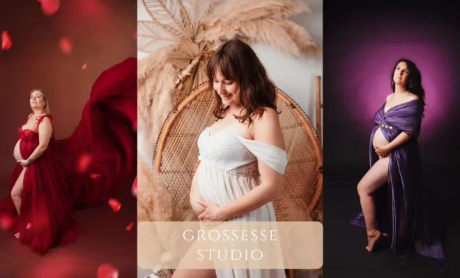 Photographe à Besançon shooting grossesse en studio