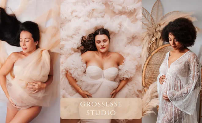 Photographe à Besançon shooting grossesse en studio
