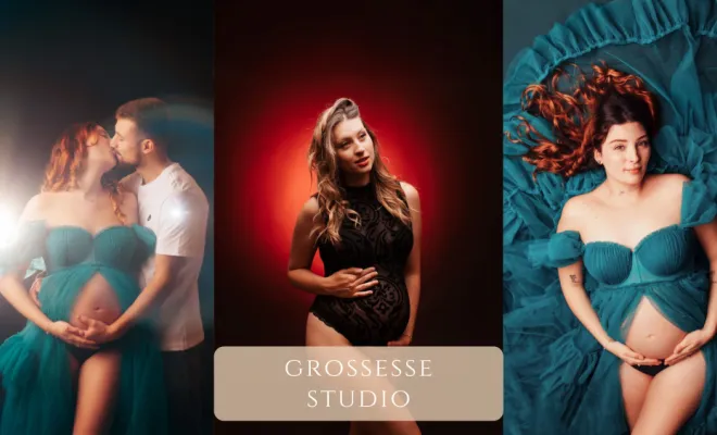 Photographe à Besançon shooting grossesse en studio