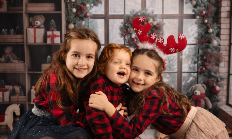 Shooting photo de Noël en studio à Besançon.