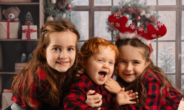 Shooting photo de Noël en studio à Besançon.