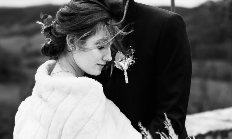 Photographe pour mariage en hiver en Franche Comté